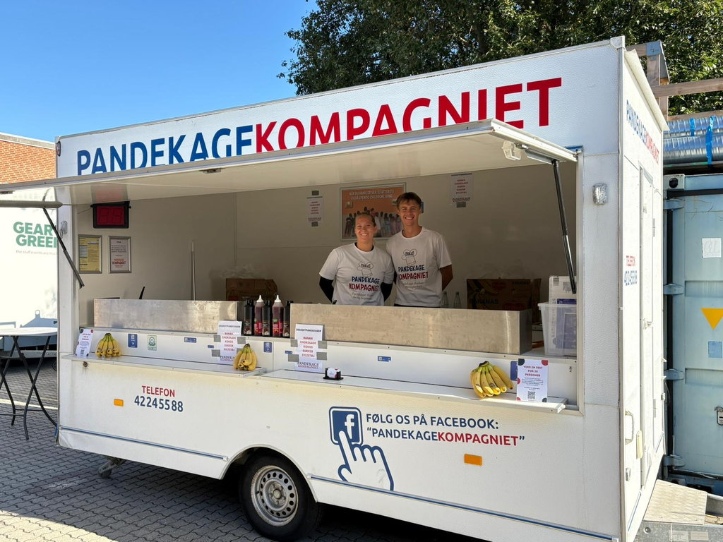 Pandekagevognen fra Pandekagekompagniet klar til et arrangement